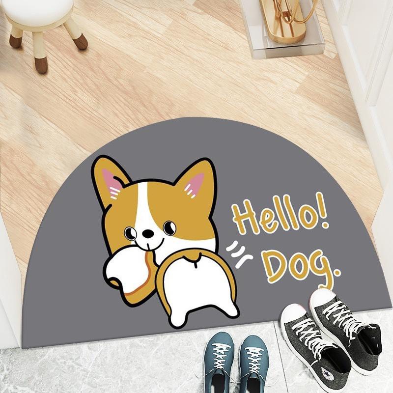 Thảm Chùi Chân Chống Trượt 3D Hình Quạt In Hình Thú Dễ Thương- Dumi Shop