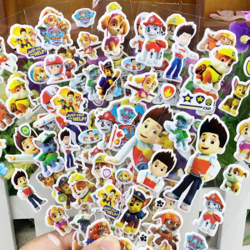Bảng sticker nổi Paw patrol chó cứu hộ (quà tặng cho đơn hàng)