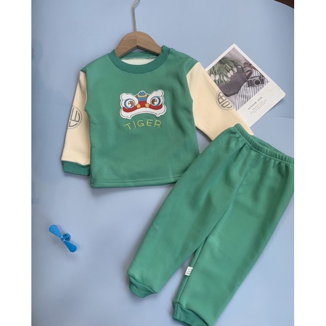 Bộ nỉ lót lông cho bé trai, bé gái, nỉ dày cho bé size 90 - 120