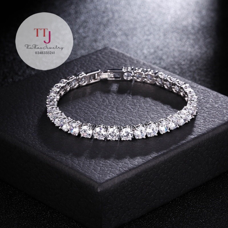 Vòng tay-Lắc Tay Tennis Chain bạc cao cấp S925 lấp lánh -cho cả nam và nữ