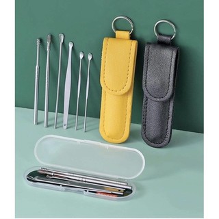 Bộ dụng cụ ráy tai inox , dụng cụ lấy ráy tai - bộ 6 món