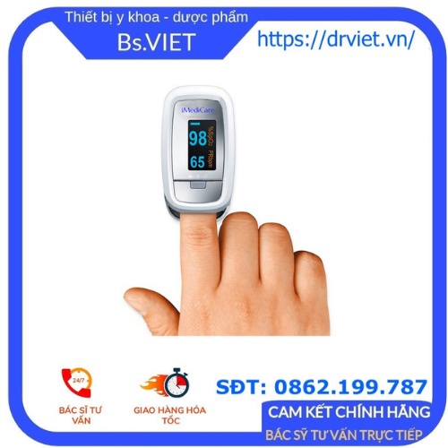 Máy đo nồng độ oxy SpO2 và nhịp tim Imedicare iOM-A6- Chính hãng Singapore bảo hành 2 năm, độ chính xác cao, nhỏ gọn