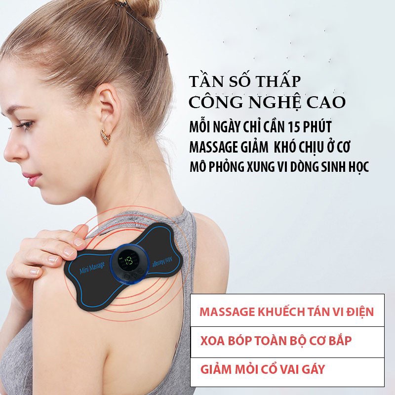 MÁY MASSAGE XUNG ĐIỆN GIẢM ĐAU NHỨC CỔ VAI GÁY TIỆN ÍCH,DỤNG CỤ MÁT XA TRỊ LIỆU NHỨC MỎI TOÀN THÂN THÔNG MINH