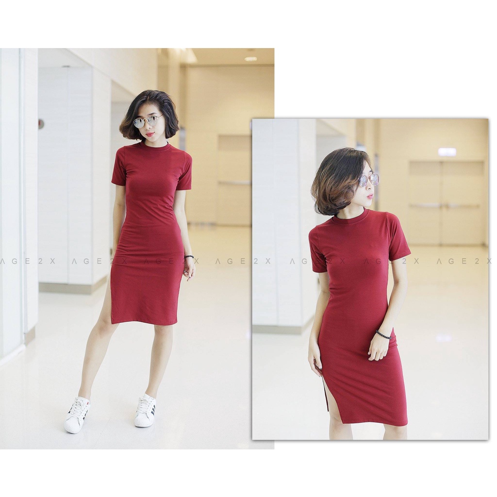 Đầm Ôm Body Xẻ Tà Tôn Dáng chính hãng AGE2X