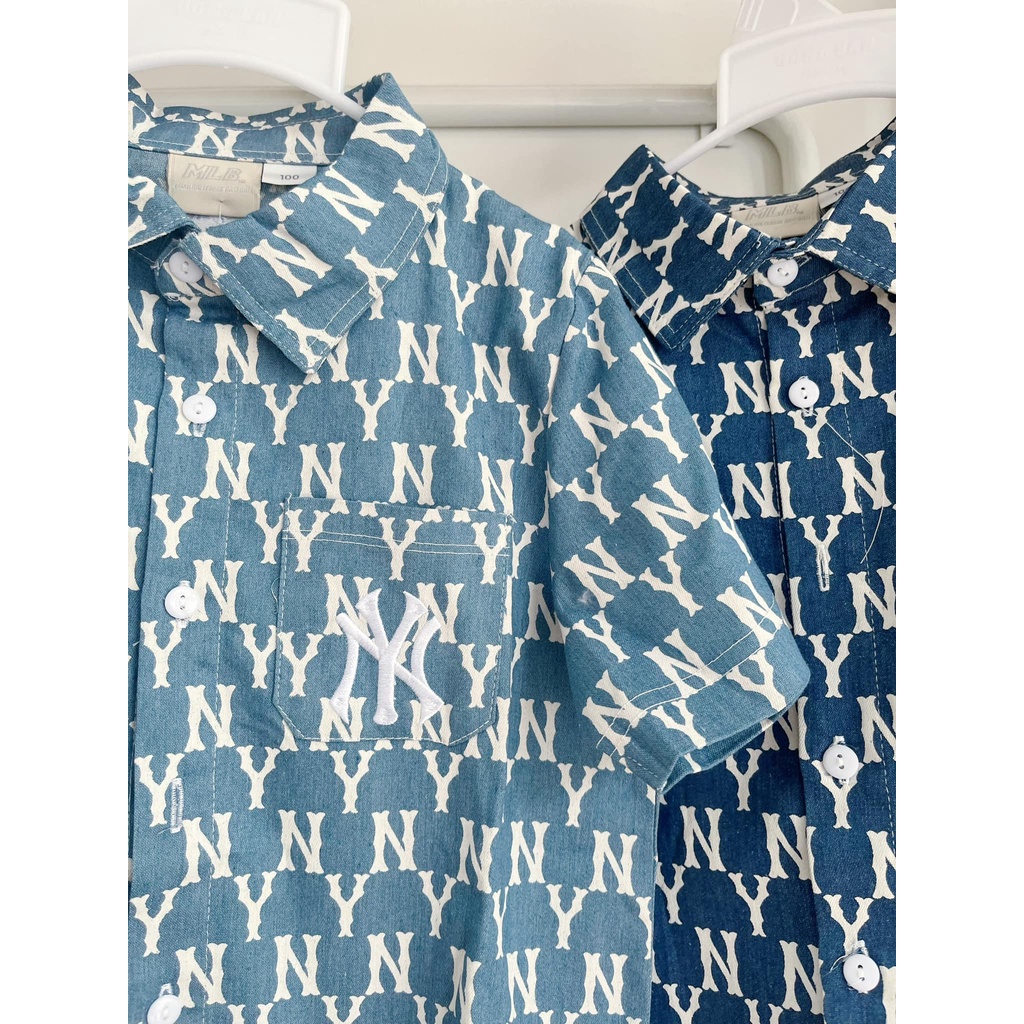 Bộ jeans họa tiết MLB bé trai bé gái 13-35kg