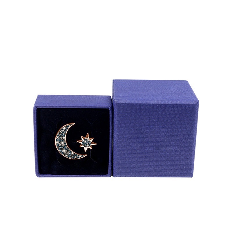 Nhẫn Hở Hình Mặt Trăng Ngôi Sao Pha Lê Phong Cách Mới Swarovski Elements