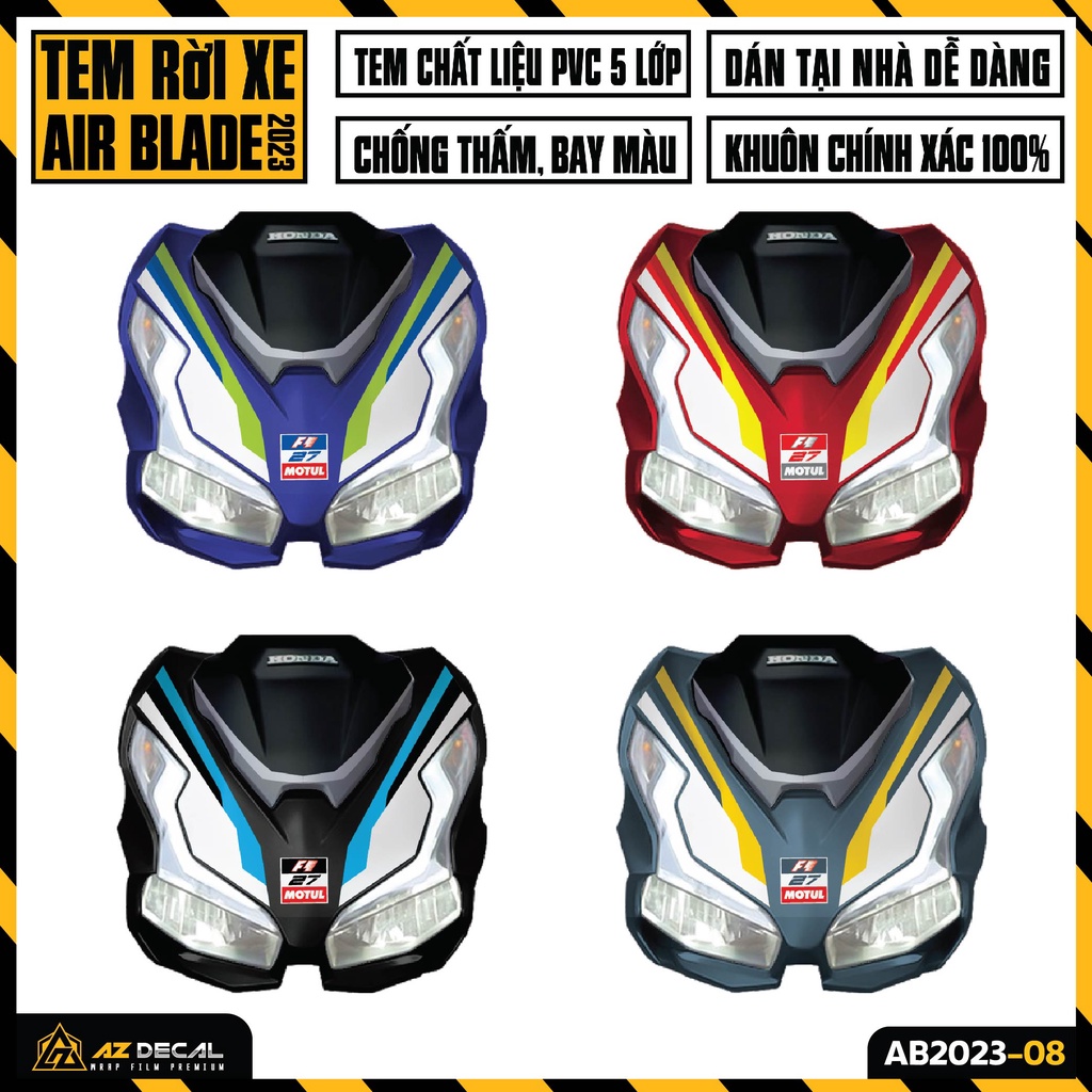 Tem AirBlade 2023 Mẫu Nissan Motul | AB2023-08 | Team Decal Dán Xe Máy AB Air Blade 125 160 Chống Nước Bền Màu