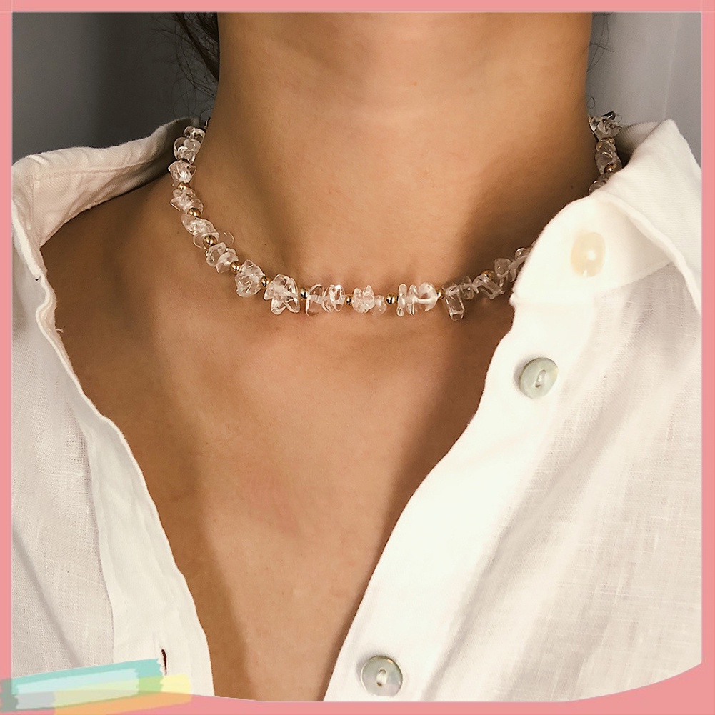 Dây Chuyền Hợp Kim Trang Trí Đá Màu Trơn Trang Trí Tua Rua Xinh Xắn Cho Nữ