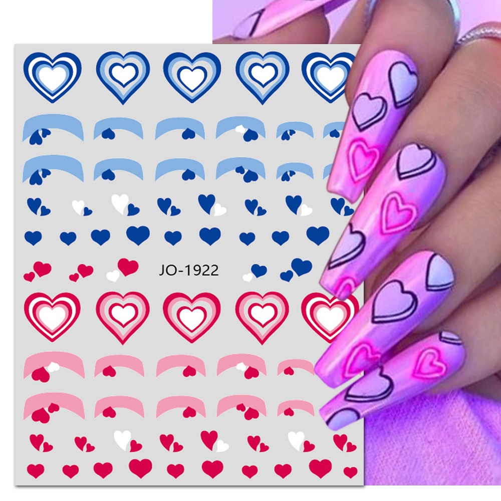 Miếng Dán Trang Trí Móng Tay 3D Màu Gradient Thời Trang Mùa Hè Xinh Xắn