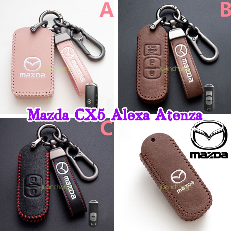 Vỏ Da Bảo Vệ Chìa Khóa Điều Khiển Từ Xa 2 Nút 3 Nút Cho Mazda 2 3 5 6 BL BM GH GJ Atenza Axela Demio CX-5 CX5 CX-3 CX7 CX8 CX9 MX5 RF 2019-2021 2022