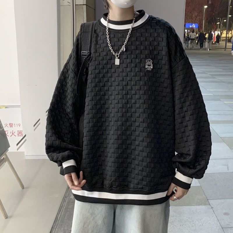Áo nỉ Sweater dáng Oversize hoạ tiết caro 3D