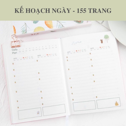 Lịch Học Tập Lịch Kế Hoạch Lịch Planner Note Ghi Chú 365 Ngày D-Day Plan 133x181x20mm-144 tờ 120gms
