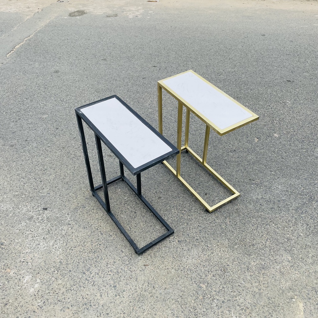 Bàn tab chữ nhật kích thước 20x50x55cm, bàn trang trí, bàn sofa, bàn góc mặt đá vân mây.