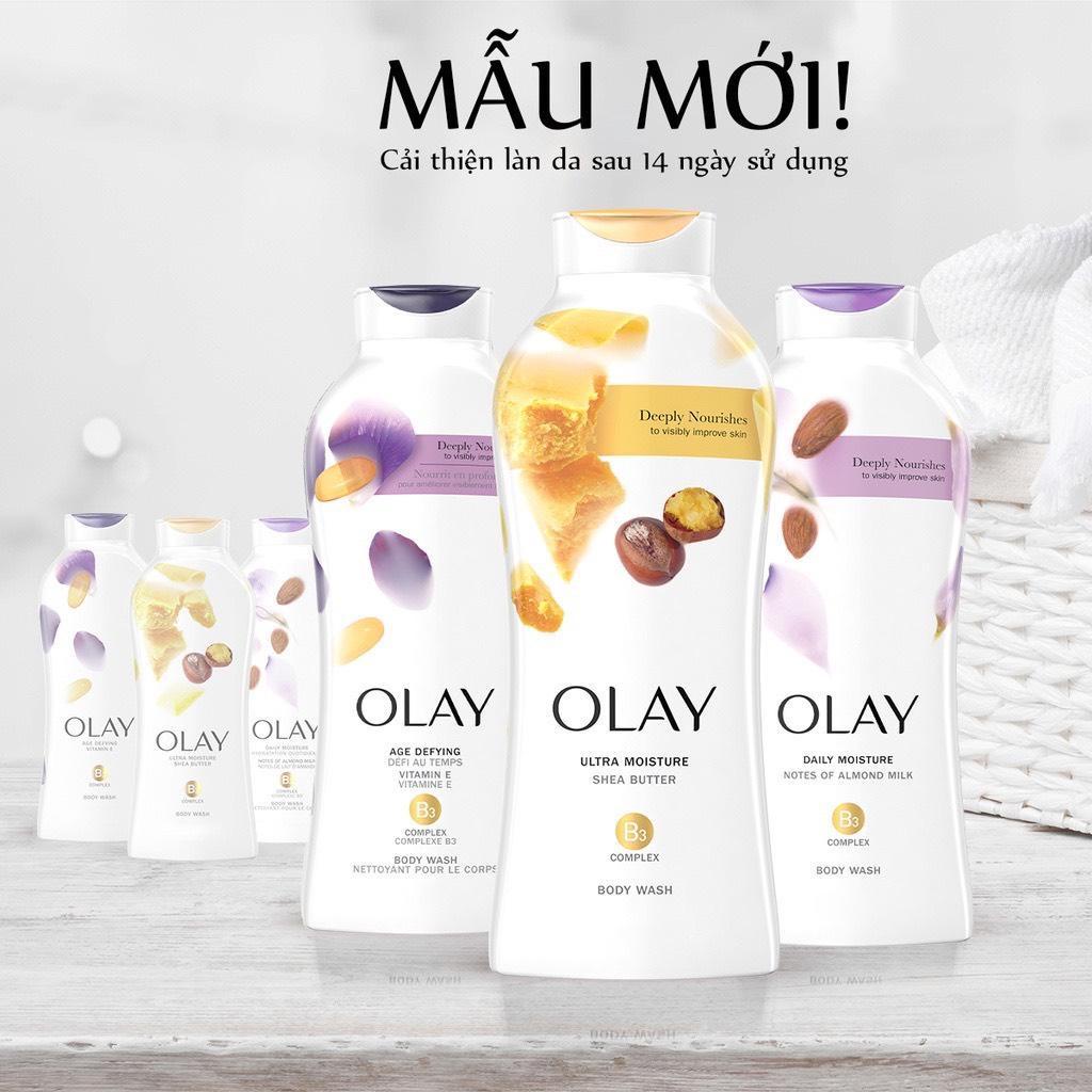 Sữa Tắm Olay Mỹ 650ml 7 Mùi Hương Trắng Sáng Da, Dưỡng Ẩm, Ngừa Lão Hóa, Hương Thơm Dài Lâu
