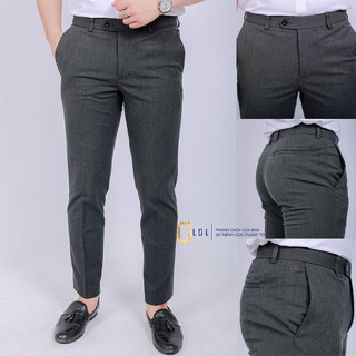 Quần âu nam ghi xám đậm dáng Hàn Quốc ống suông công sở cao cấp thương hiệu LDL vải nhập khẩu size 45 - 85kg