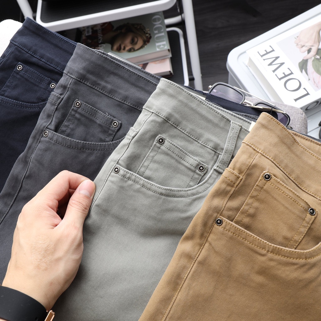 Quần Kaki Dài Giả Jean DÁNG SLIM FIT Chất Cotton Co Giãn Hàn Quốc Trẻ Trung, BigSize 100kg - location.menstore