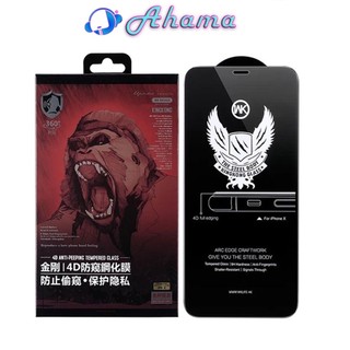 Kính Cường Lực Chống Nhìn Trộm Iphone 7/8 X Xs max 11 Pro max 12 Pro max 13 pro max 14 pro max KINGKONG WK 4D Chính Hãng