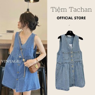 Váy jeans 3 lỗ dáng xòe cực xinh - váy denim tiểu thư
