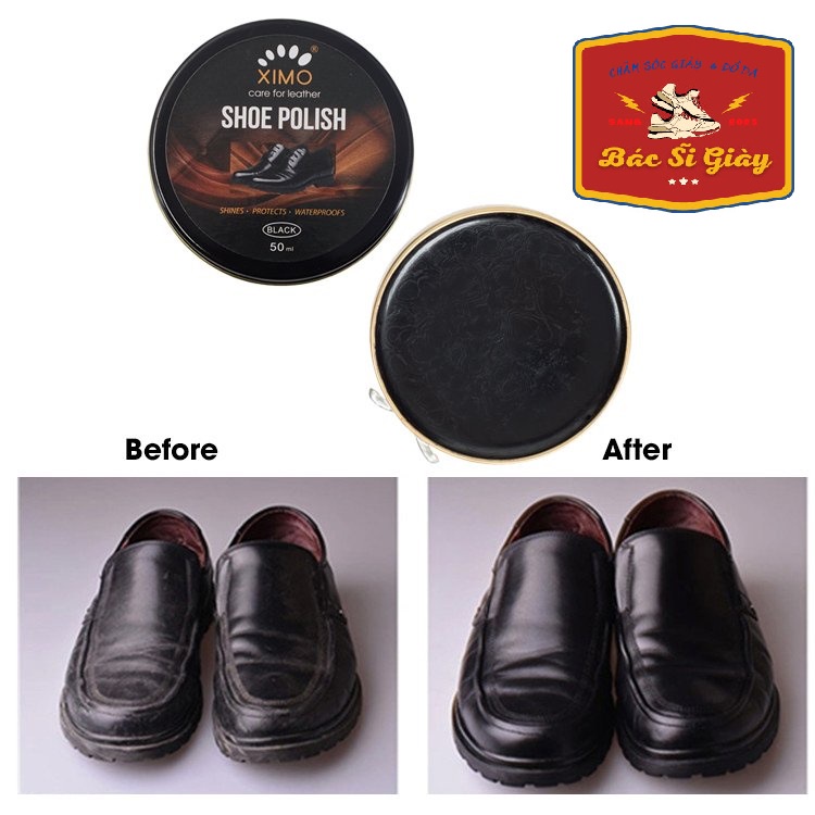 Xi Đánh Giày Sáp Shoe Polish XIMO Đen, Không Màu, Nâu Đủ Màu Chính Hãng