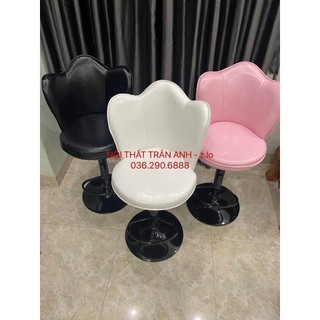 Ghế quầy bar makeup mặt vương miện bọc da cao cấp