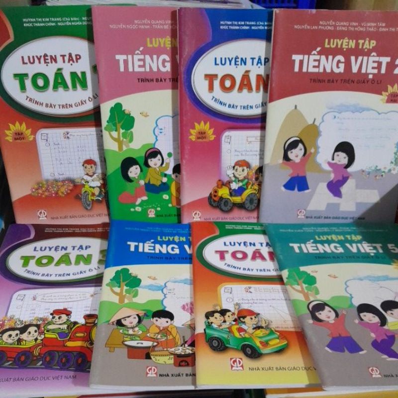Luyện tập Toán, Tiếng Việt lớp 1, 2, 3, 4, 5 (trình bày trên giấy ô li)