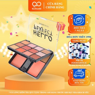 Set phấn mắt má hồng tạo khối có nhũ bắt sáng Sivanna Hello Perfect tông cam hồng cháy No.01 HF5016 Auth Thái