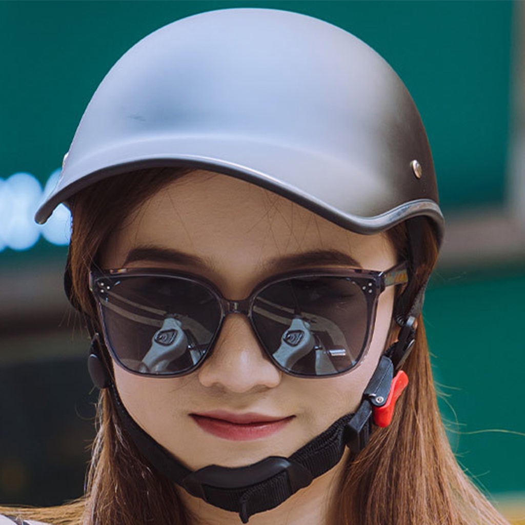 Xe Máy Mũ Bảo Hiểm Phong Cách Bóng Chày Cứng Thoáng Khí Có Thể Điều Chỉnh Nhựa ABS Nhẹ Màu Đen Winter064