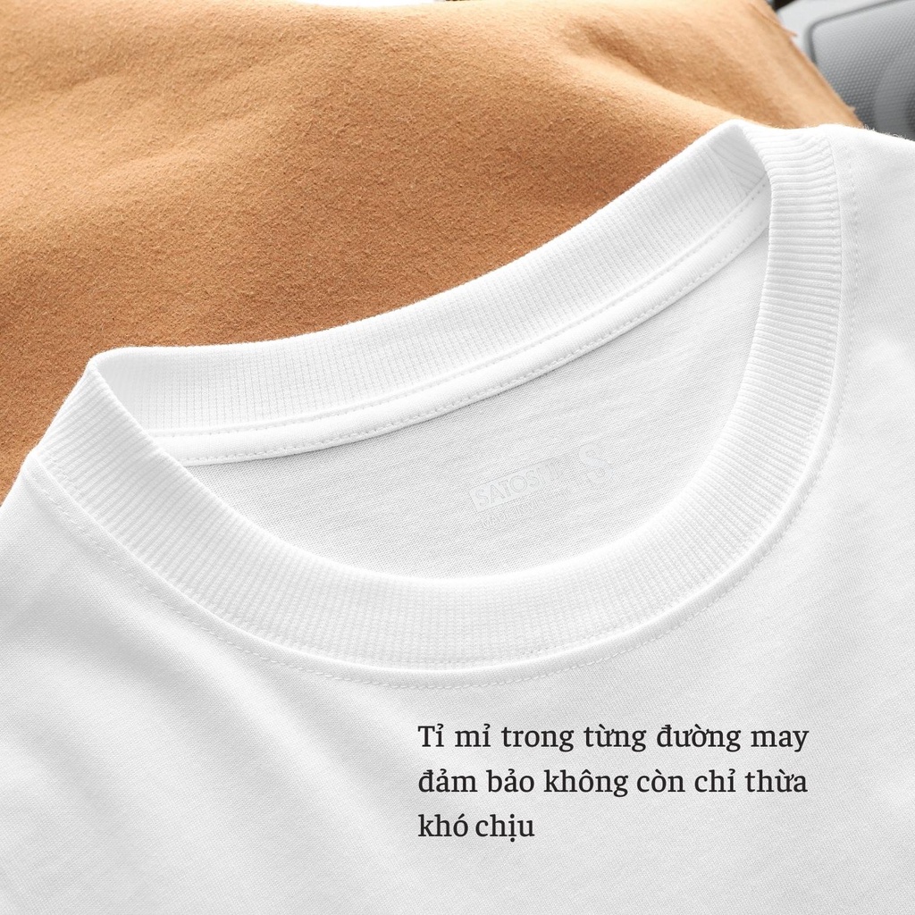 Áo thun nam Satoshi SATS106 tay ngắn cổ tròn hoạ tiết in đơn giản chất vải cotton thoáng mát