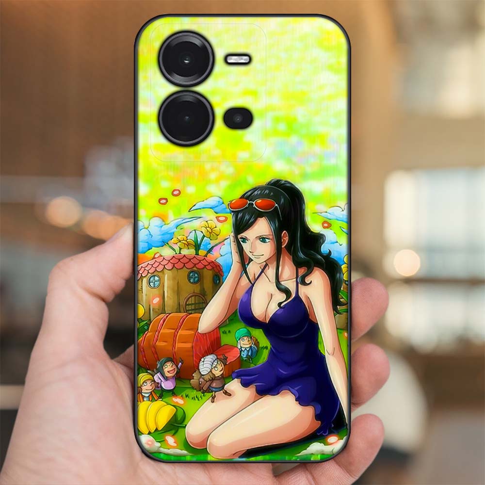 Ốp lưng Vivo V25 5G viền đen in hình Nico Robin One Piece Đảo Hải Tặc