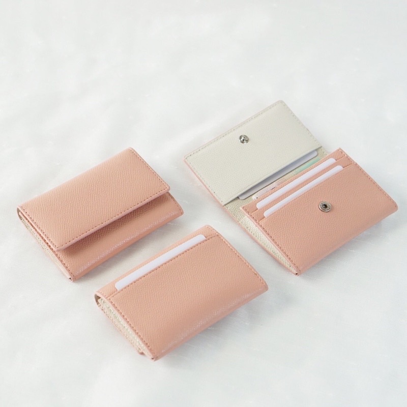 Ví nữ mini, ví mini card da safiano - Ví khắc tên theo yêu cầu, sản phẩm full box
