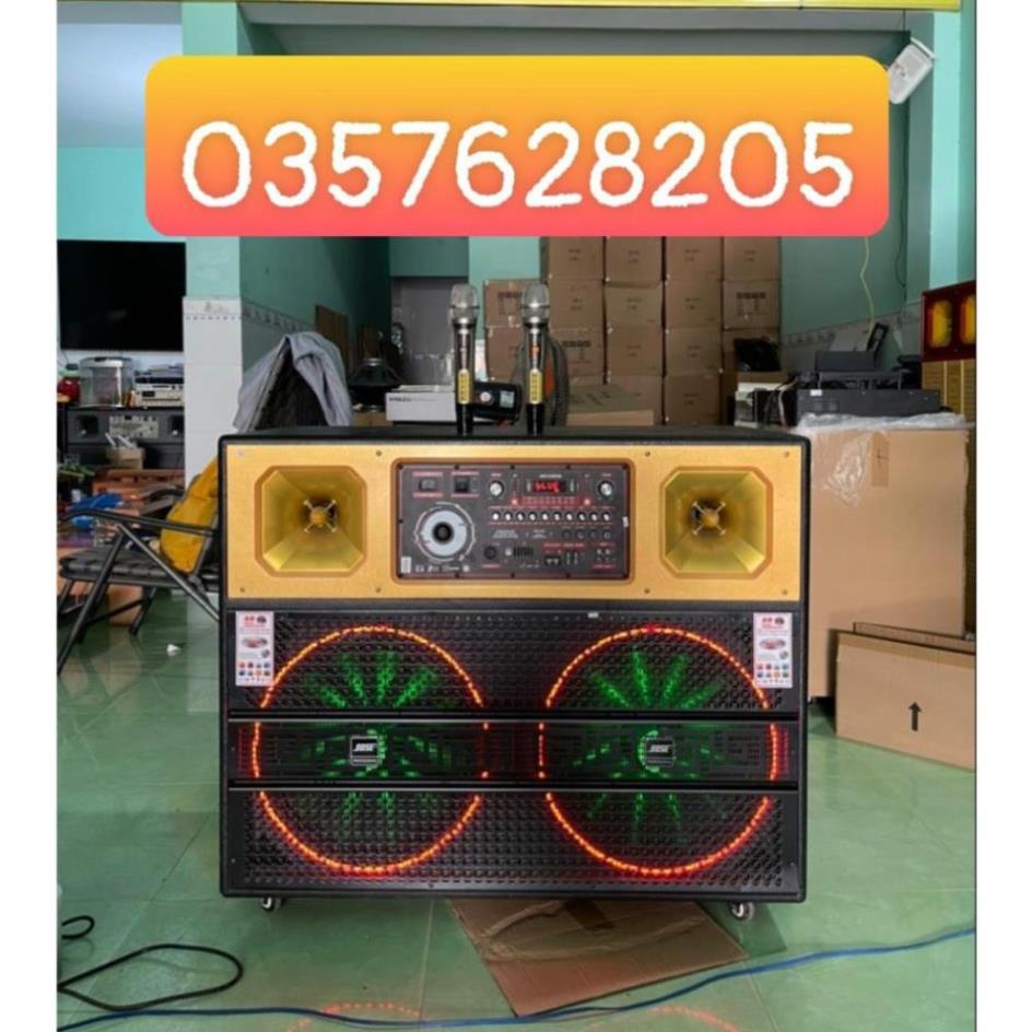 Loa kéo di động Mẫu Mới - Dàn karaoke ngoài trời bass 4 tấc đôi ngang, 2 treble - Loa khủng long công suất cực lớn