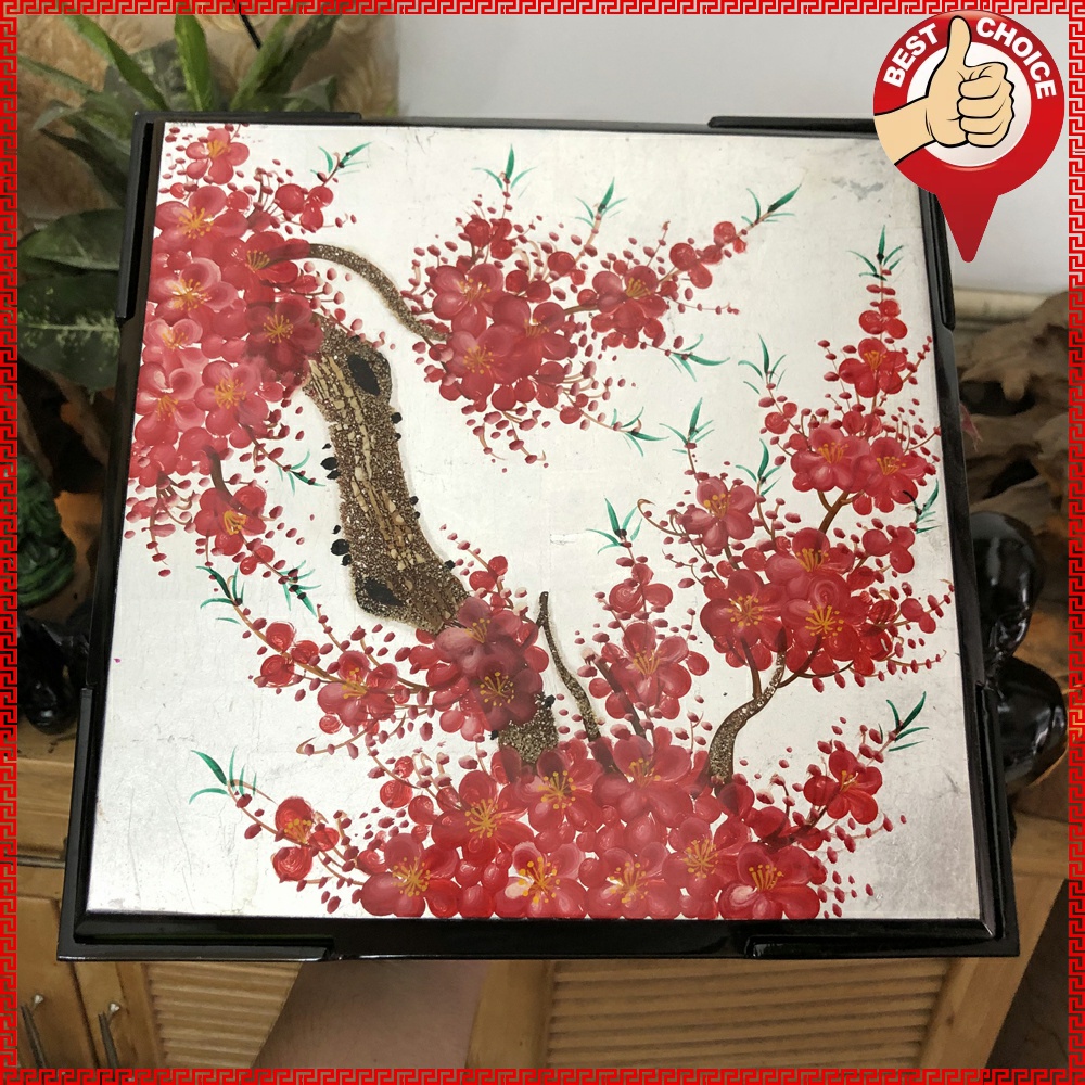 Khay hộp đựng mứt ngày Tết, khay để mứt bánh kẹo trang trí ngày Tết, sơn mài cao cấp bản sắc Việt Nam