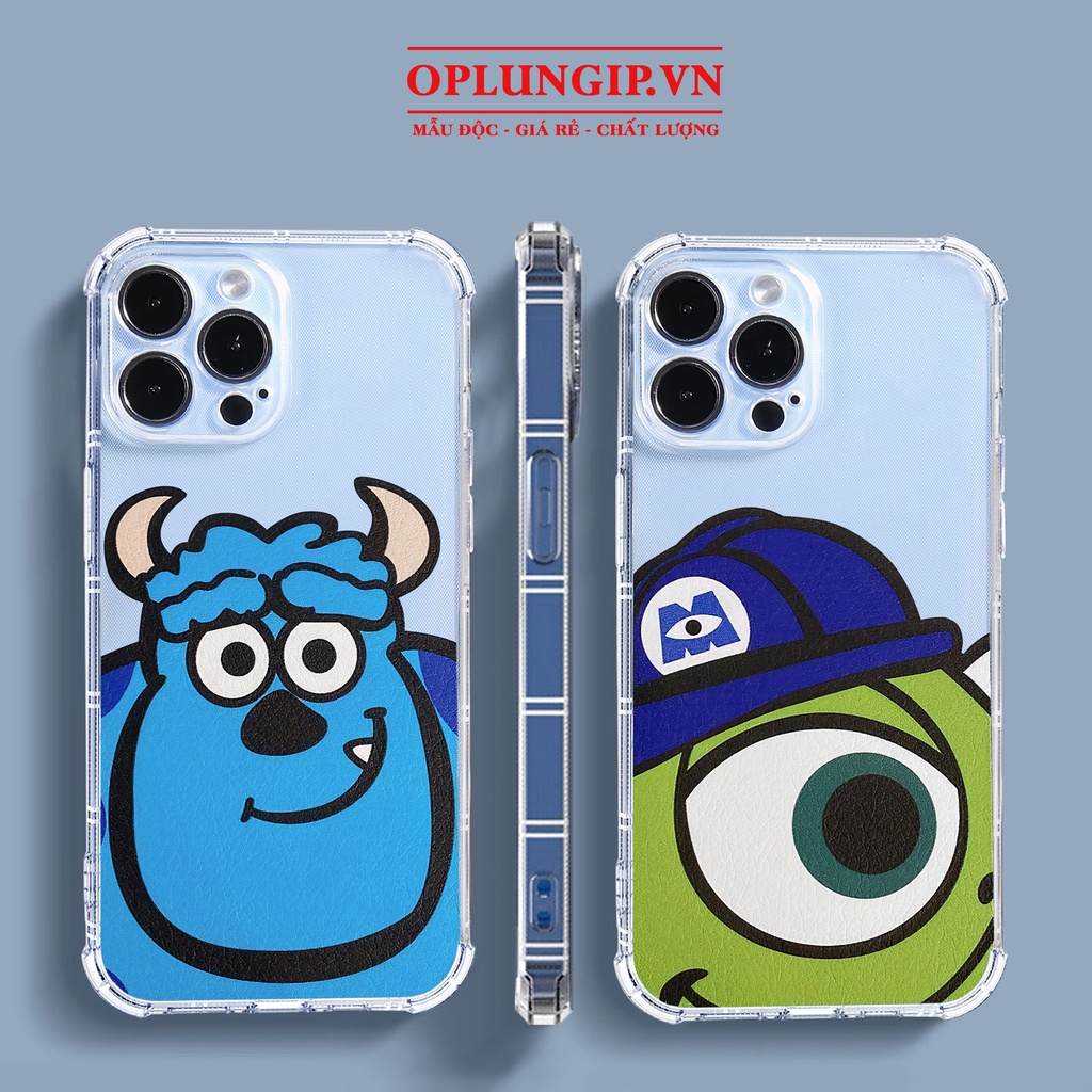 Ốp iphone dẻo cạnh vuông hoạt hình Monster cho iphone 11 13 pro max 14 12 pro max mini x r s max 6 s 7 8 plus