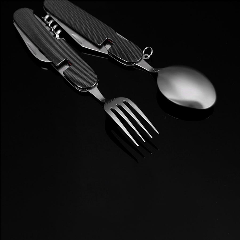 Bộ Dụng Cụ Ăn Muỗng / Nĩa / Dụng Cụ Mở Nắp Chai Tiện Lợi Cho Dã Ngoại