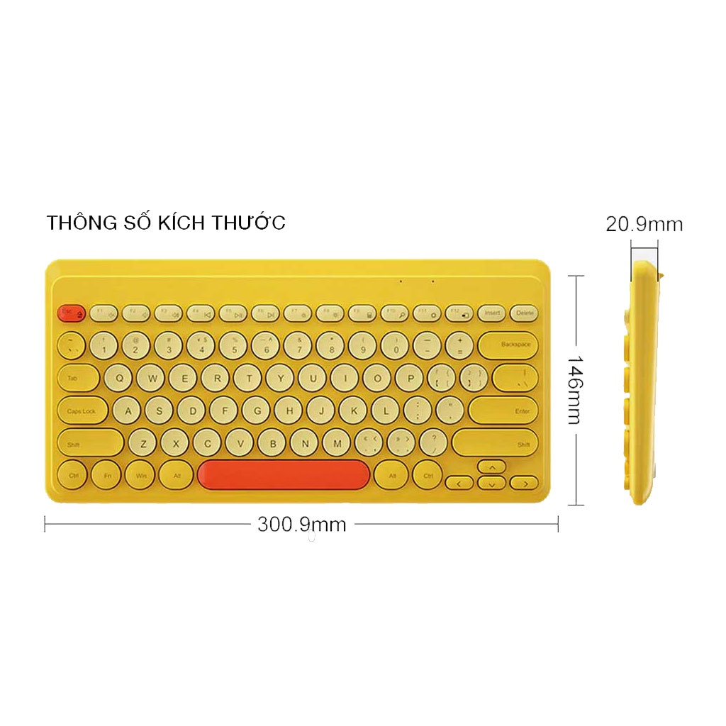Bàn phím không dây HXSJ K610 - Kết nối 2.4G giảm ồn, gọn nhẹ dễ mang đi, phù hợp PC/ Laptop/ Điện thoại- Hàng chính hãng