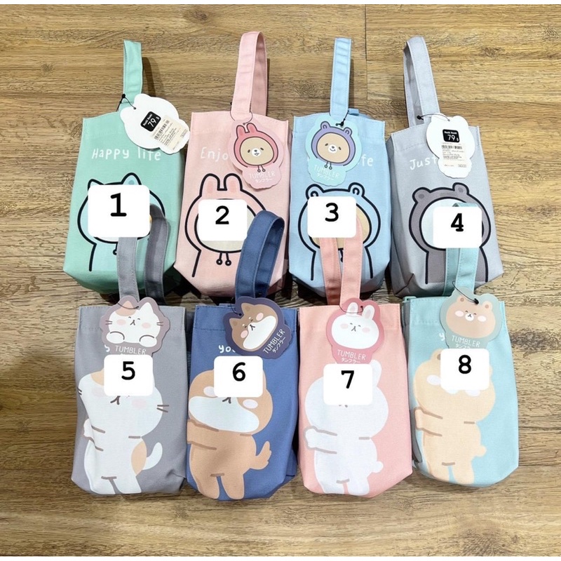 COMBO BÌNH GIỮ NHIỆT+ TÚI MOSHI GẤU THỎ