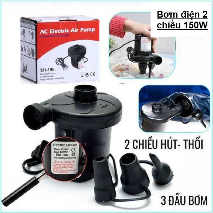BƠM ĐIỆN 2 CHIỀU CÔNG SUẤT LỚN, BƠM KHÔNG CHỔI THAN ĐỘ BỀN CAO, GIÚP THỔI HÚT VÀ BƠM PHAO BƠI
