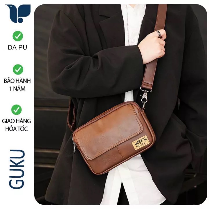 Túi Đeo Chéo Da Nam Thời Trang TC16 Nhỏ Gọn Chống Nước Chống Xước Túi Nam Da PU Cao Cấp Nhiều Ngăn Tiện Lợi - Guku Shop