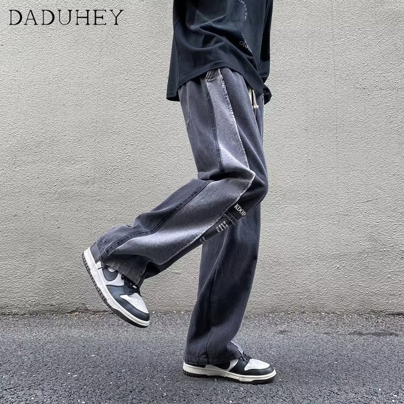DaDuHey Men's Autumn and Winter Fashion Ankle-Tied Harem Casual Pants Ins 2022 New All-Match Stitching Contrast Color Pants