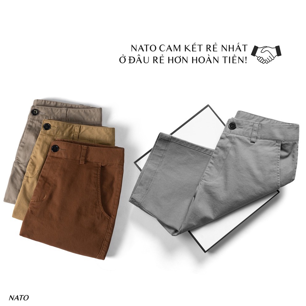 Quần Short Nam KAKI Vải Kaki Cotton Cao Cấp Trơn Basic Màu Xám Đen Xanh Đen Navy Nâu Vàng Đẹp Ngắn Đùi Khaki NATO