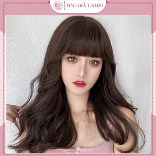 Tóc giả nữ nguyên đầu xoăn lửng tặng kèm lưới trùm tóc ms9099