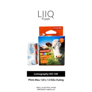 Phim lomography iso 100, màu color, 120 x 12 kiểu vuông, in date cho máy chụp ảnh film - liiq flash