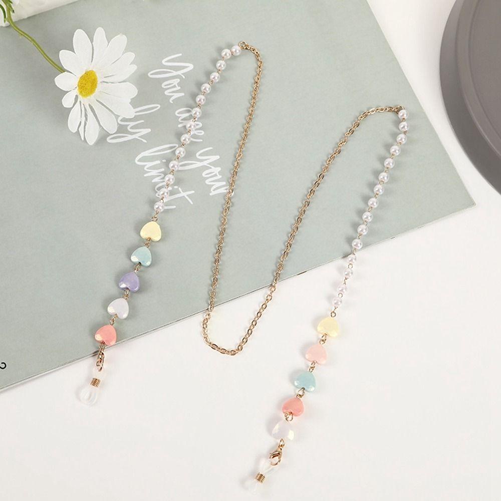 Qqmall Dây Đeo Mắt Kính Hình Trái Tim Bằng Kim Loại Chống Thất Lạc Thời Trang Thanh Lịch