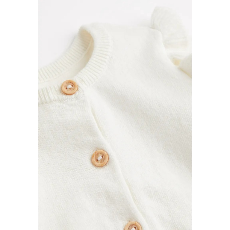 Áo khoác bé gái HM áo cardigan trắng auth