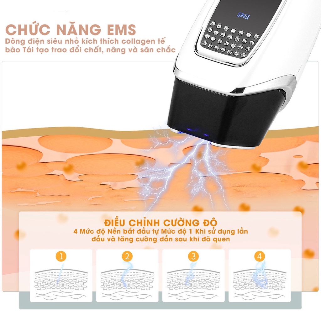 Máy đẩy tinh chất nâng cơ mặt Lokikin trẻ hóa tái tạo da,chăm sóc làn da,massage mặt giảm nếp nhăn bằng công nghệ ion