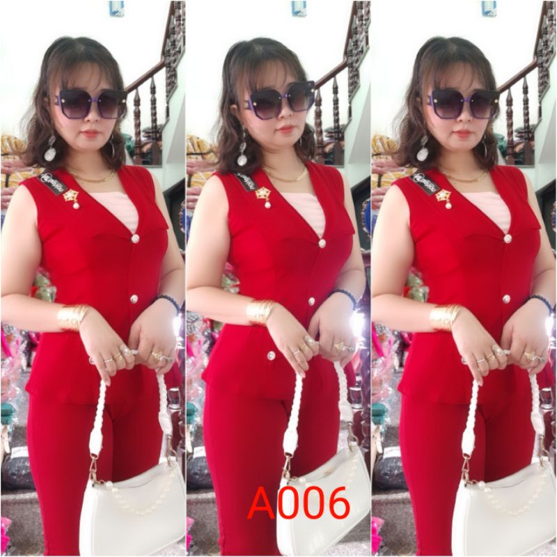 SÉT ĐỒ BỘ THUN CÁT HÀN CÁCH ĐIỆU CỔ VEST FOM 42KG 58KG