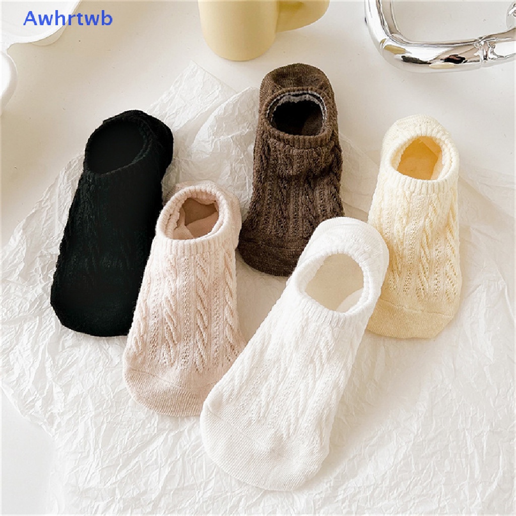 Vớ Thuyền Bằng Silicon Màu Trơn Phối Lưới Thoáng Khí Chống Trượt Thời Trang Mùa Hè Cho Nữ Mới