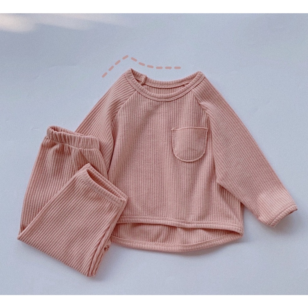 Bộ Quần Áo Dài Tay Thu Đông Cho Bé Trai Bé Gái, Bộ Quần Áo Trẻ Em Mặc Nhà