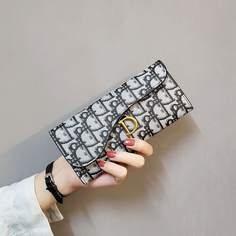 Phần cứng Vintage Multilayer Thẻ dài gấp ba lần ví cho phụ nữ Ví Dài Gập Đôi Nam Châm Cầm Tay Phong Cách Mới Cho Nữ Sinh Túi
