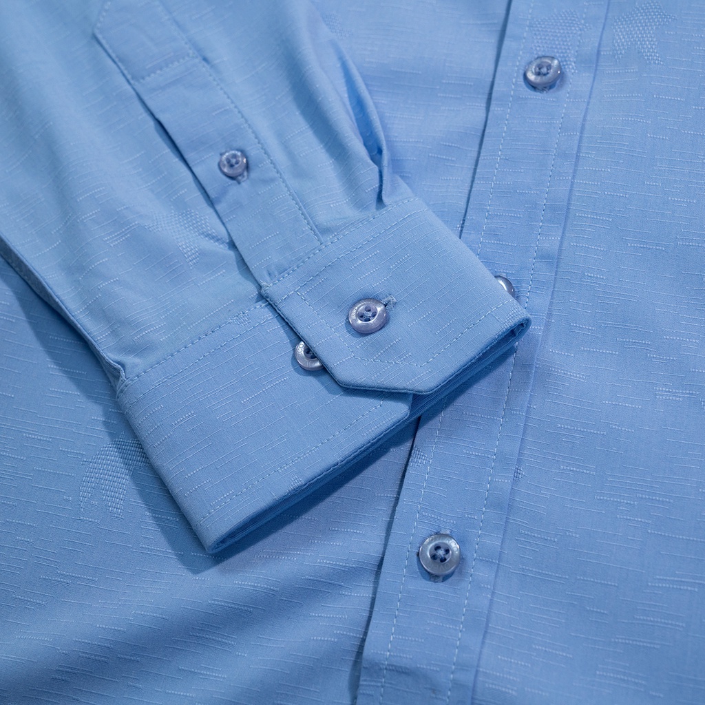 Áo Sơ Mi Nam Dài Tay Vân Nổi Chất Vải Sợi Bamboo Cao Cấp Mềm Mịn Thoáng Mát Thương Hiệu OVERCO - AA8600003